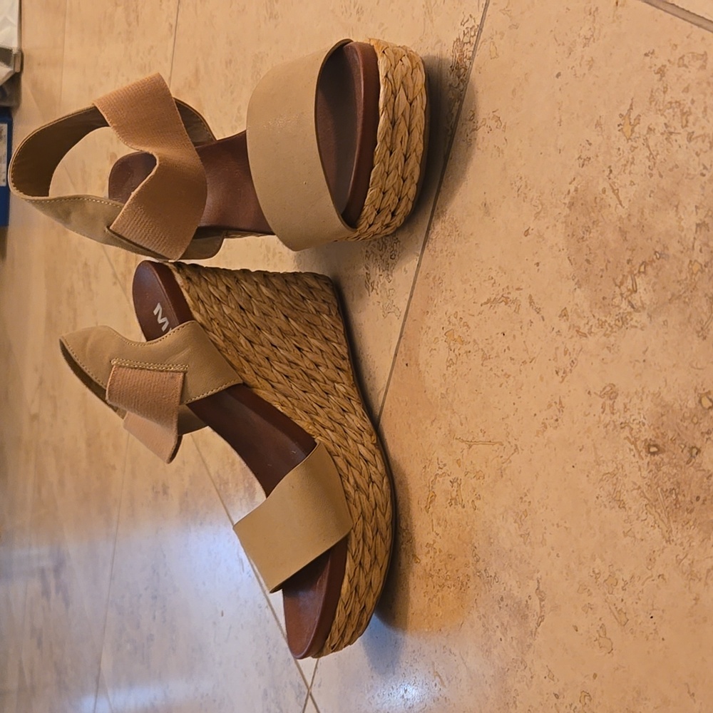 Tan wedge sandals